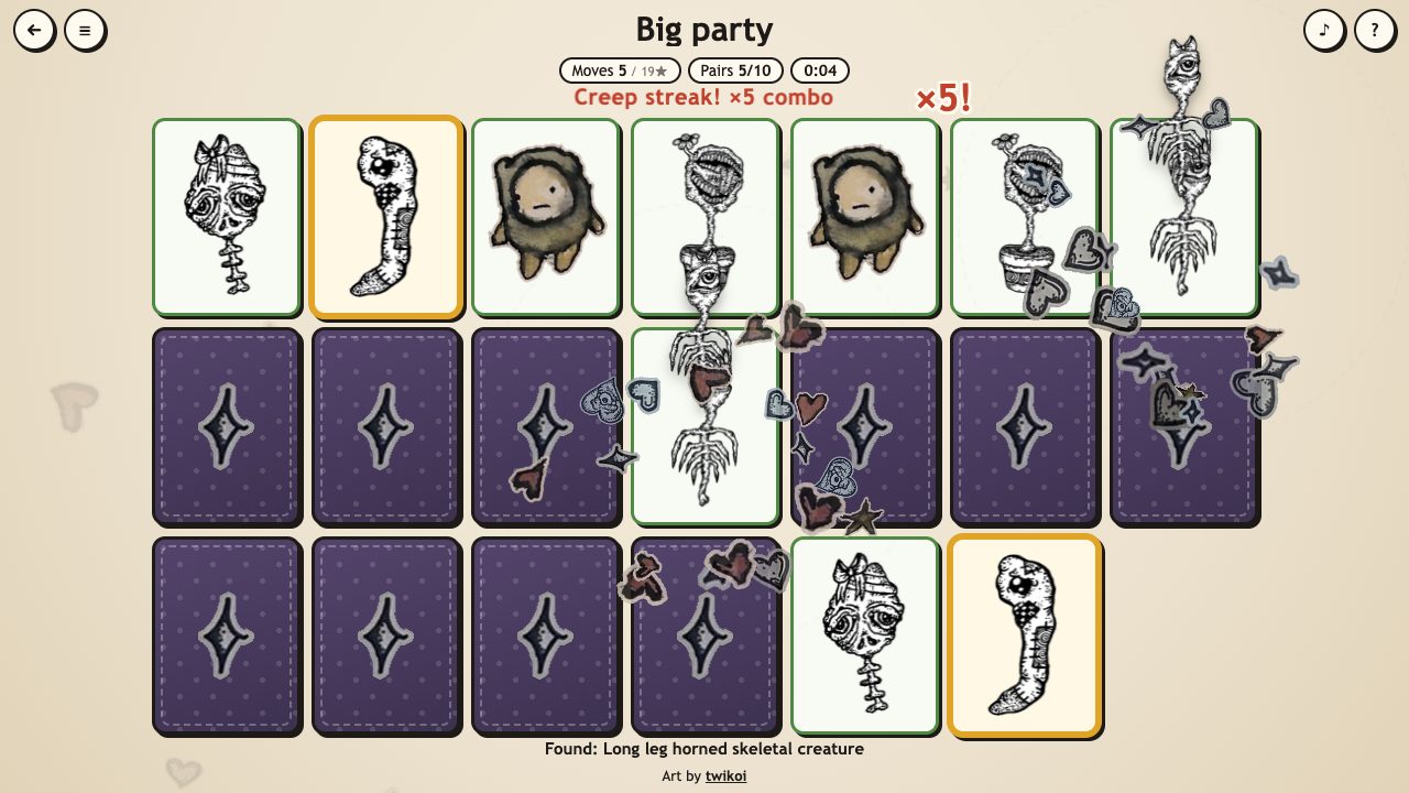 Pair o' Creeps: a picture from the game